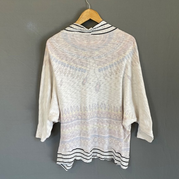 CASA LEE Size Small White Coccoon Bat Wing Open Front Cardigan Southwestern - Picture 5 of 8